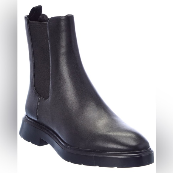 STUART WEITZMAN Mckenzee Leather Chelsea Boots in Black Chunky 90s Y2K Booties - Picture 4 of 15